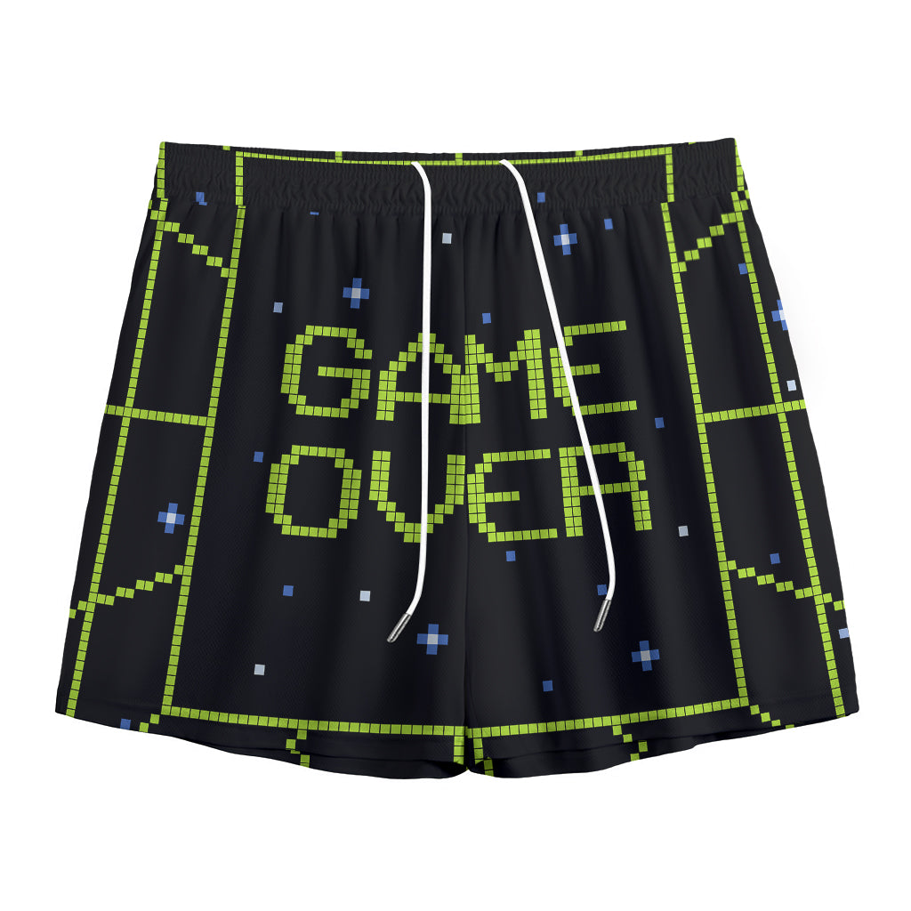 8-Bit Game Over Print Mesh Shorts