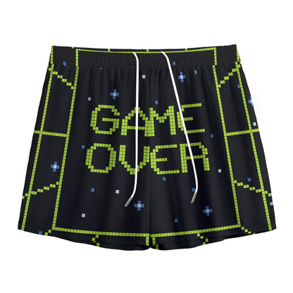 8-Bit Game Over Print Mesh Shorts