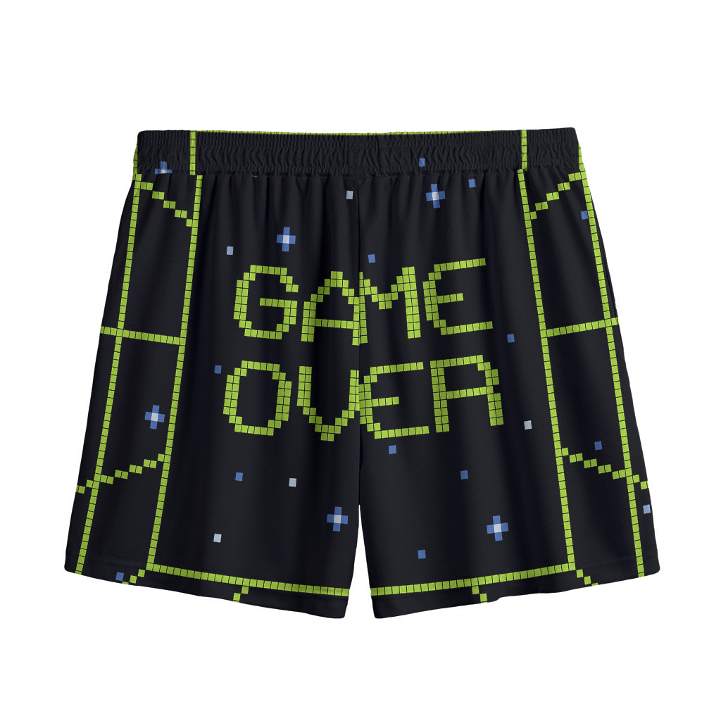 8-Bit Game Over Print Mesh Shorts
