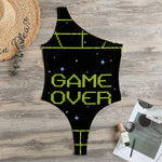 8-Bit Game Over Print One Shoulder Bodysuit