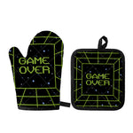 8-Bit Game Over Print Oven Mitt And Pot Holder Set
