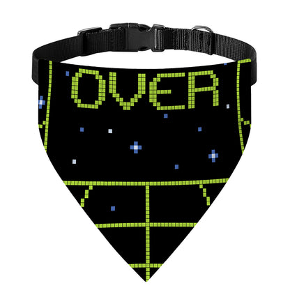 8-Bit Game Over Print Over The Collar Dog Bandana