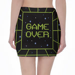 8-Bit Game Over Print Pencil Mini Skirt