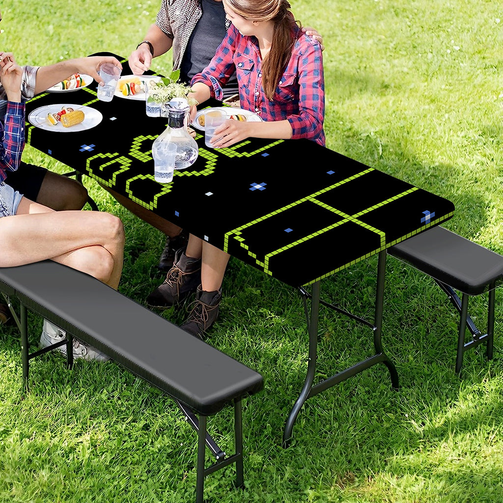 8-Bit Game Over Print Picnic Table Cover