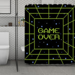 8-Bit Game Over Print Polyester Shower Curtain