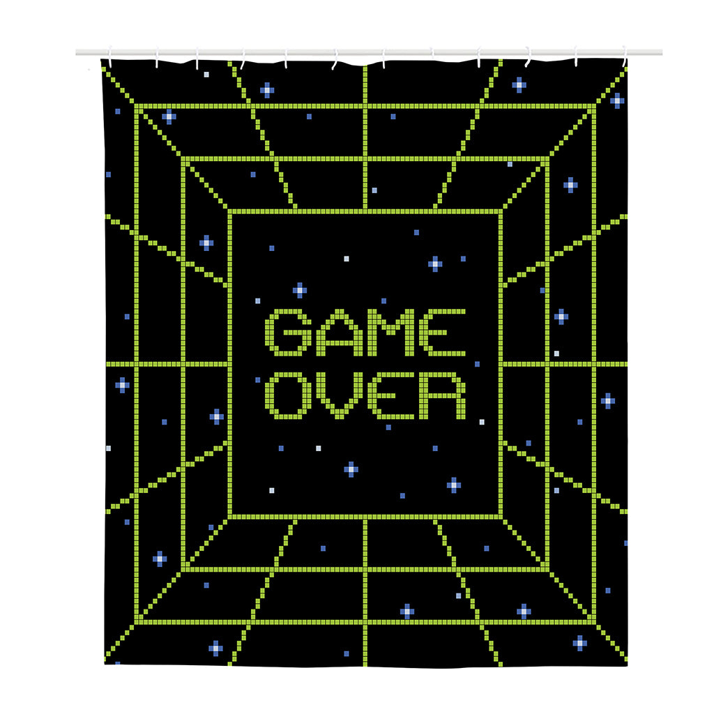 8-Bit Game Over Print Polyester Shower Curtain