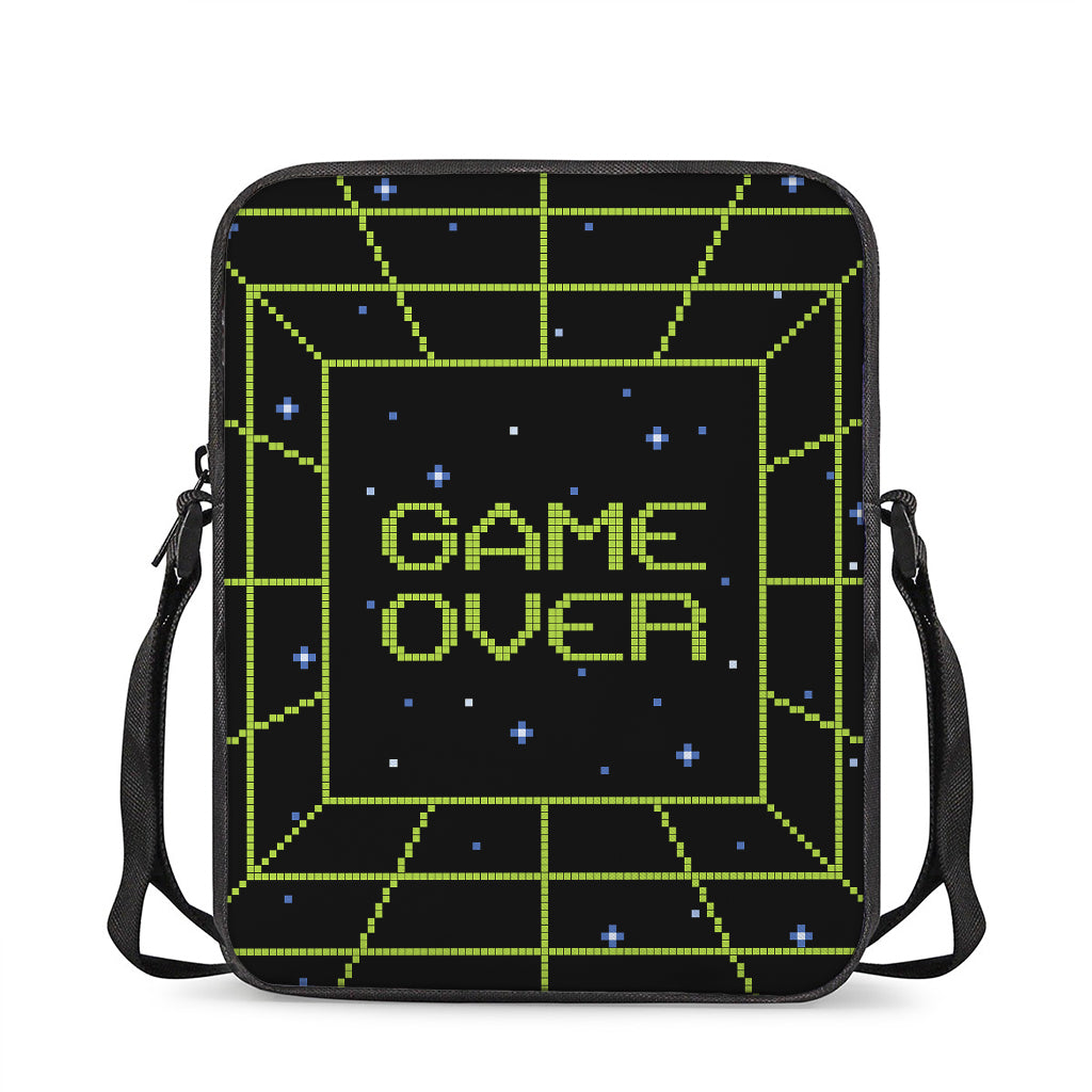 8-Bit Game Over Print Rectangular Crossbody Bag