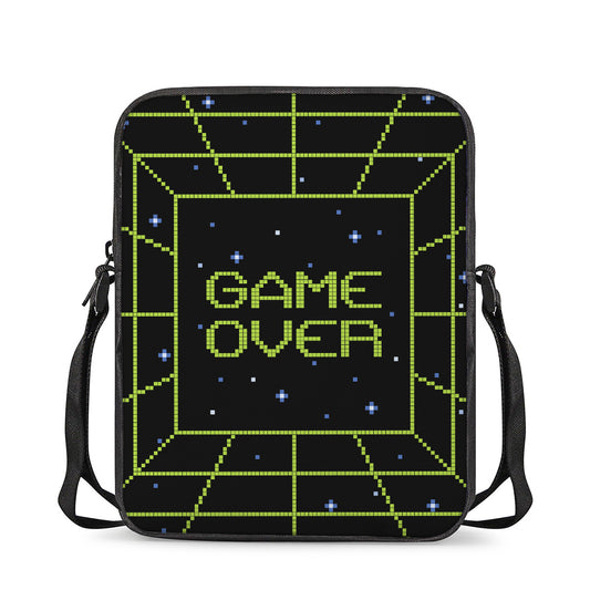 8-Bit Game Over Print Rectangular Crossbody Bag