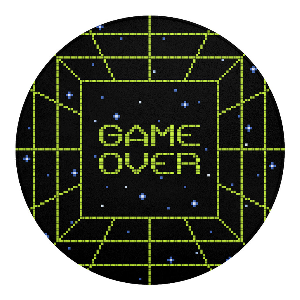8-Bit Game Over Print Round Blanket