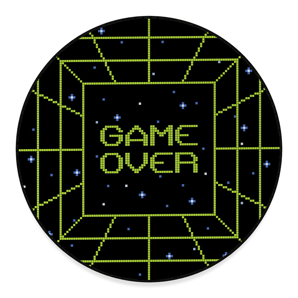 8-Bit Game Over Print Round Floor Mat