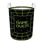 8-Bit Game Over Print Round Laundry Basket