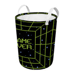 8-Bit Game Over Print Round Laundry Basket
