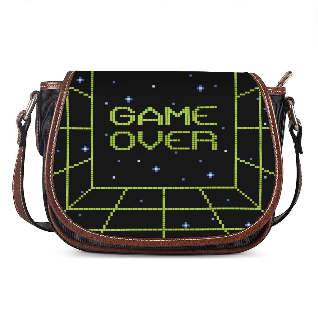 8-Bit Game Over Print Saddle Bag