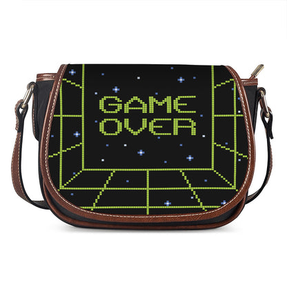 8-Bit Game Over Print Saddle Bag