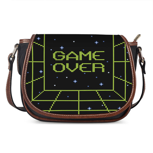 8-Bit Game Over Print Saddle Bag
