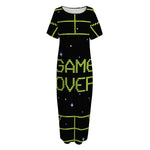 8-Bit Game Over Print Short Sleeve Long Nightdress