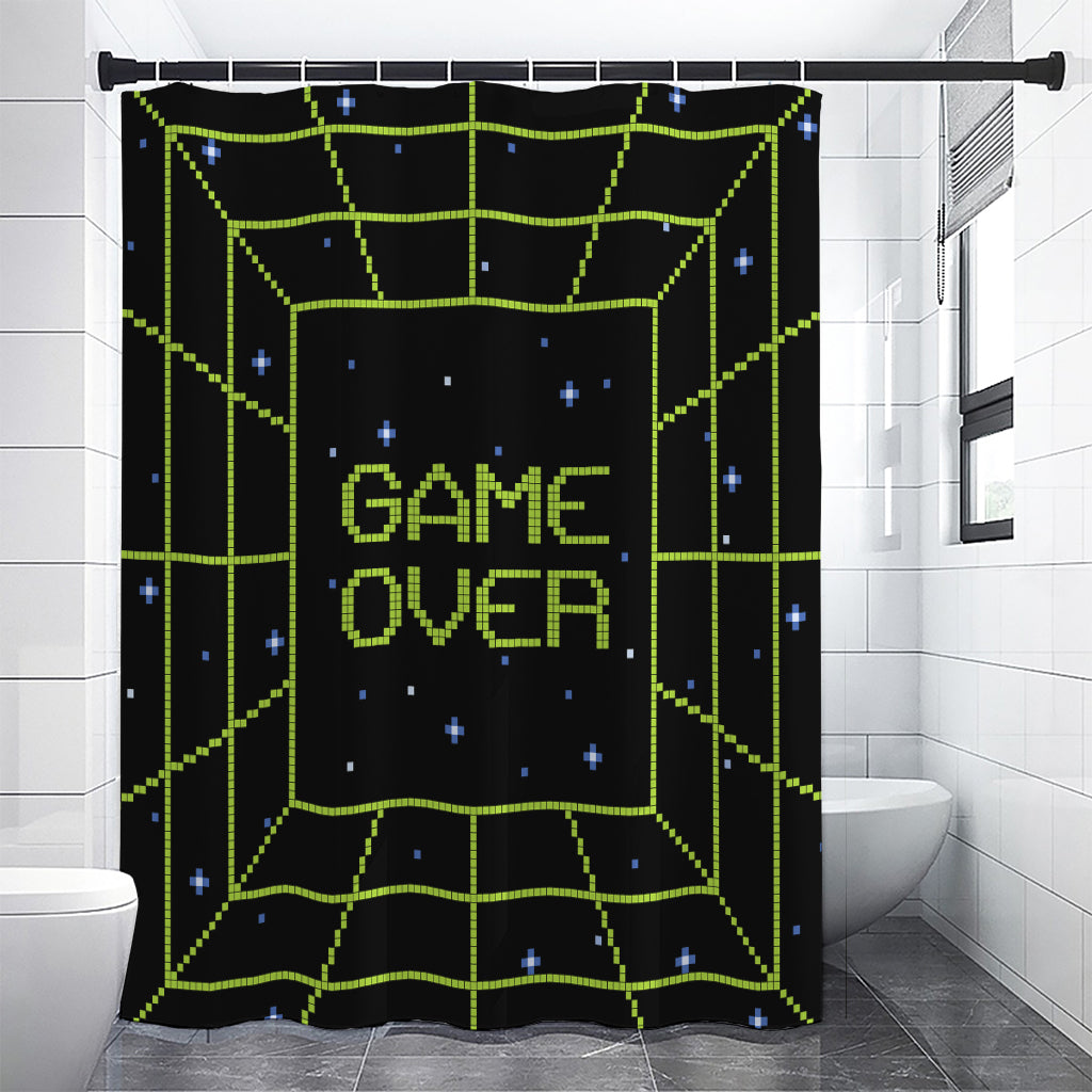 8-Bit Game Over Print Shower Curtain