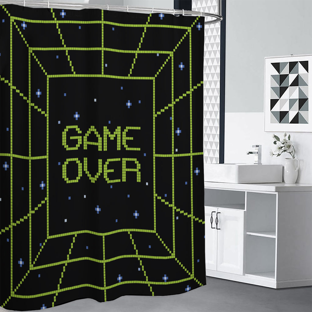 8-Bit Game Over Print Shower Curtain