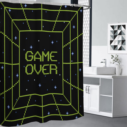8-Bit Game Over Print Shower Curtain