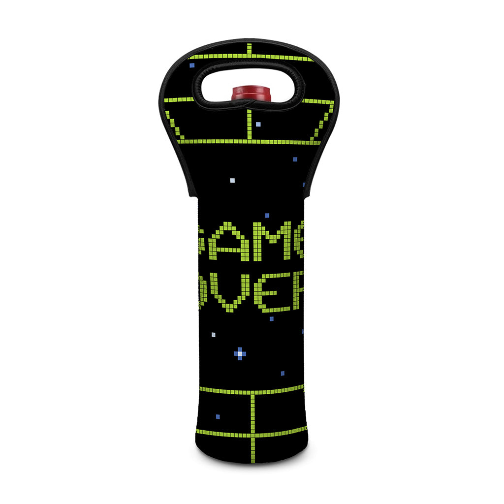 8-Bit Game Over Print Single Neoprene Wine Tote