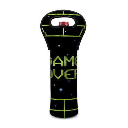 8-Bit Game Over Print Single Neoprene Wine Tote