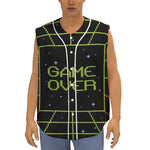 8-Bit Game Over Print Sleeveless Baseball Jersey