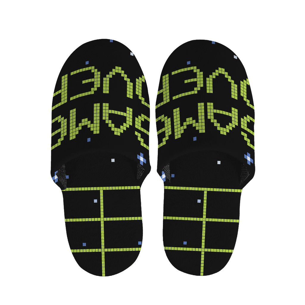 8-Bit Game Over Print Slippers