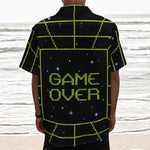 8-Bit Game Over Print Textured Short Sleeve Shirt