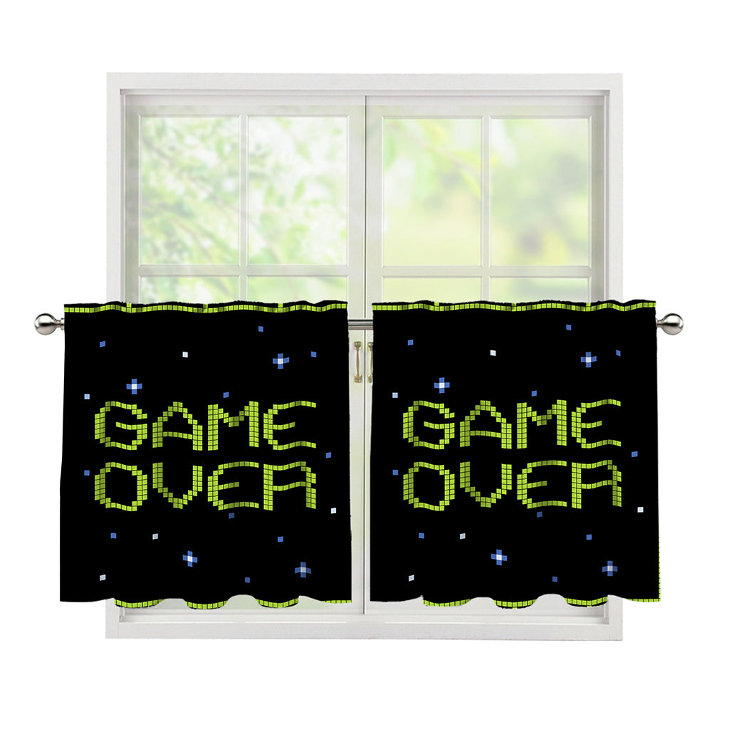 8-Bit Game Over Print Tier Curtains