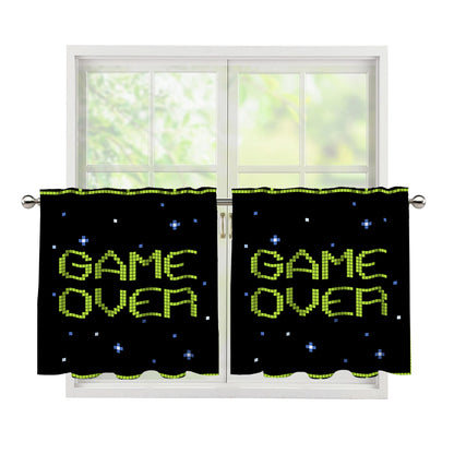 8-Bit Game Over Print Tier Curtains