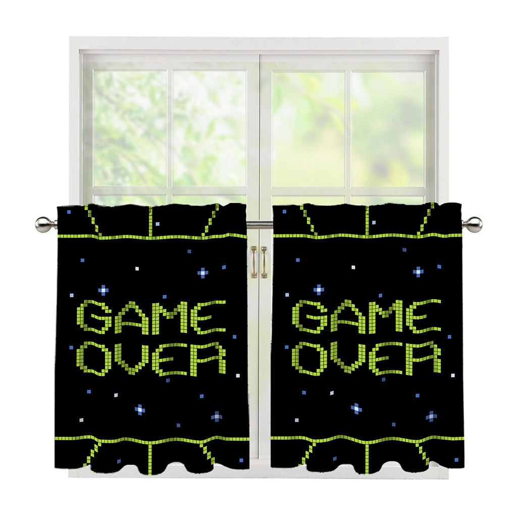 8-Bit Game Over Print Tier Curtains