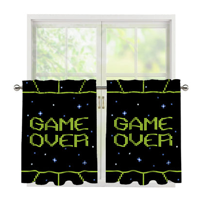 8-Bit Game Over Print Tier Curtains