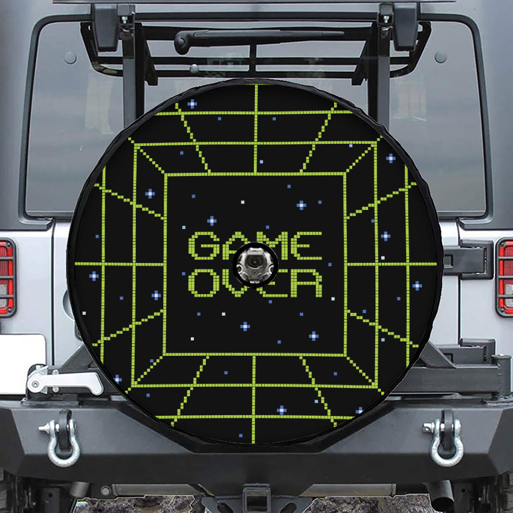 8-Bit Game Over Print Tire Cover With Camera Hole