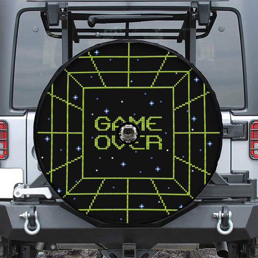 8-Bit Game Over Print Tire Cover With Camera Hole
