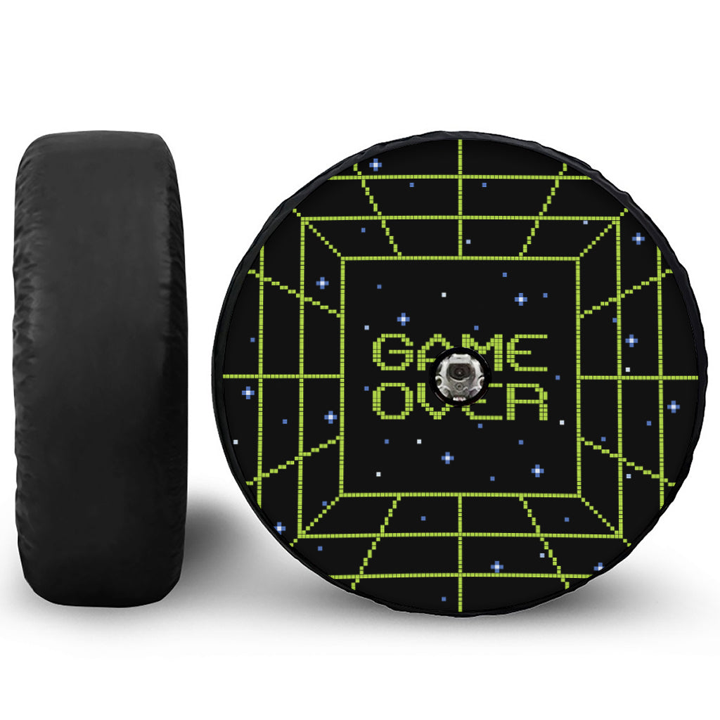 8-Bit Game Over Print Tire Cover With Camera Hole