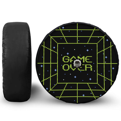 8-Bit Game Over Print Tire Cover With Camera Hole