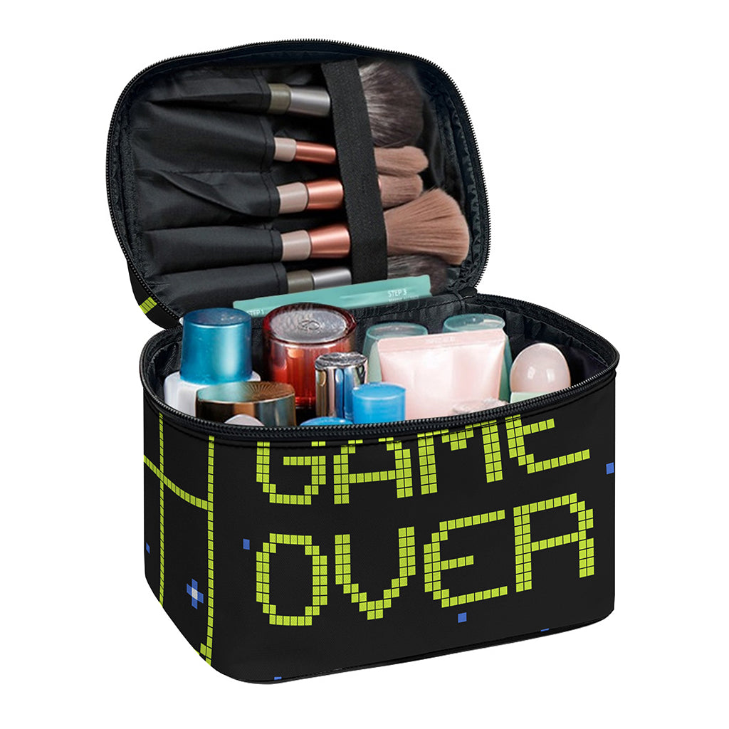 8-Bit Game Over Print Travel Makeup Bag