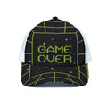 8-Bit Game Over Print White Mesh Trucker Hat