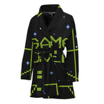 8-Bit Game Over Print Women's Bathrobe