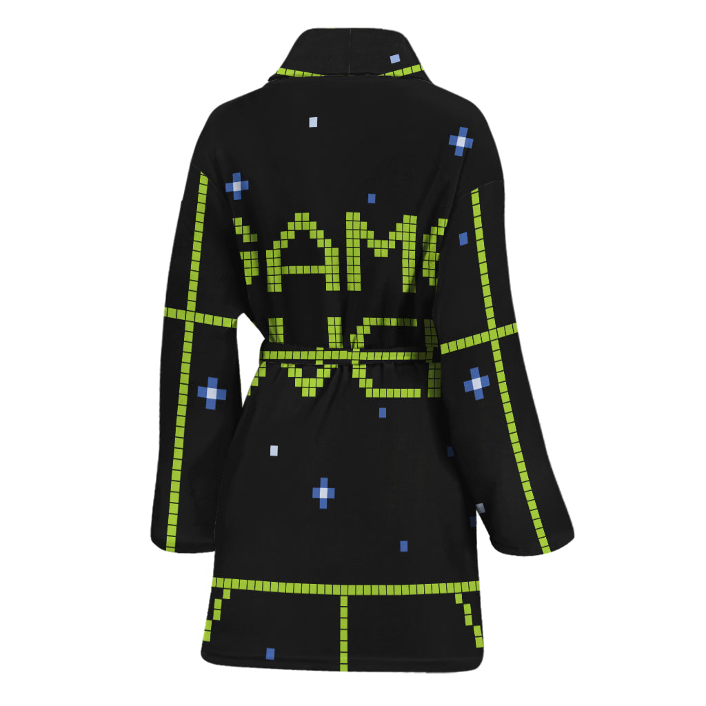 8-Bit Game Over Print Women's Bathrobe