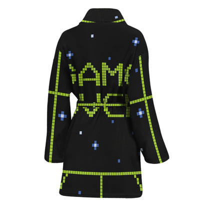 8-Bit Game Over Print Women's Bathrobe