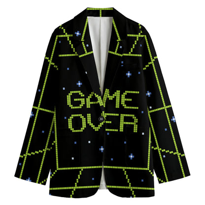 8-Bit Game Over Print Women's Blazer