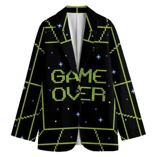 8-Bit Game Over Print Women's Blazer