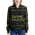 8-Bit Game Over Print Women's Bomber Jacket
