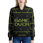 8-Bit Game Over Print Women's Bomber Jacket