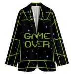 8-Bit Game Over Print Women's Cotton Blazer