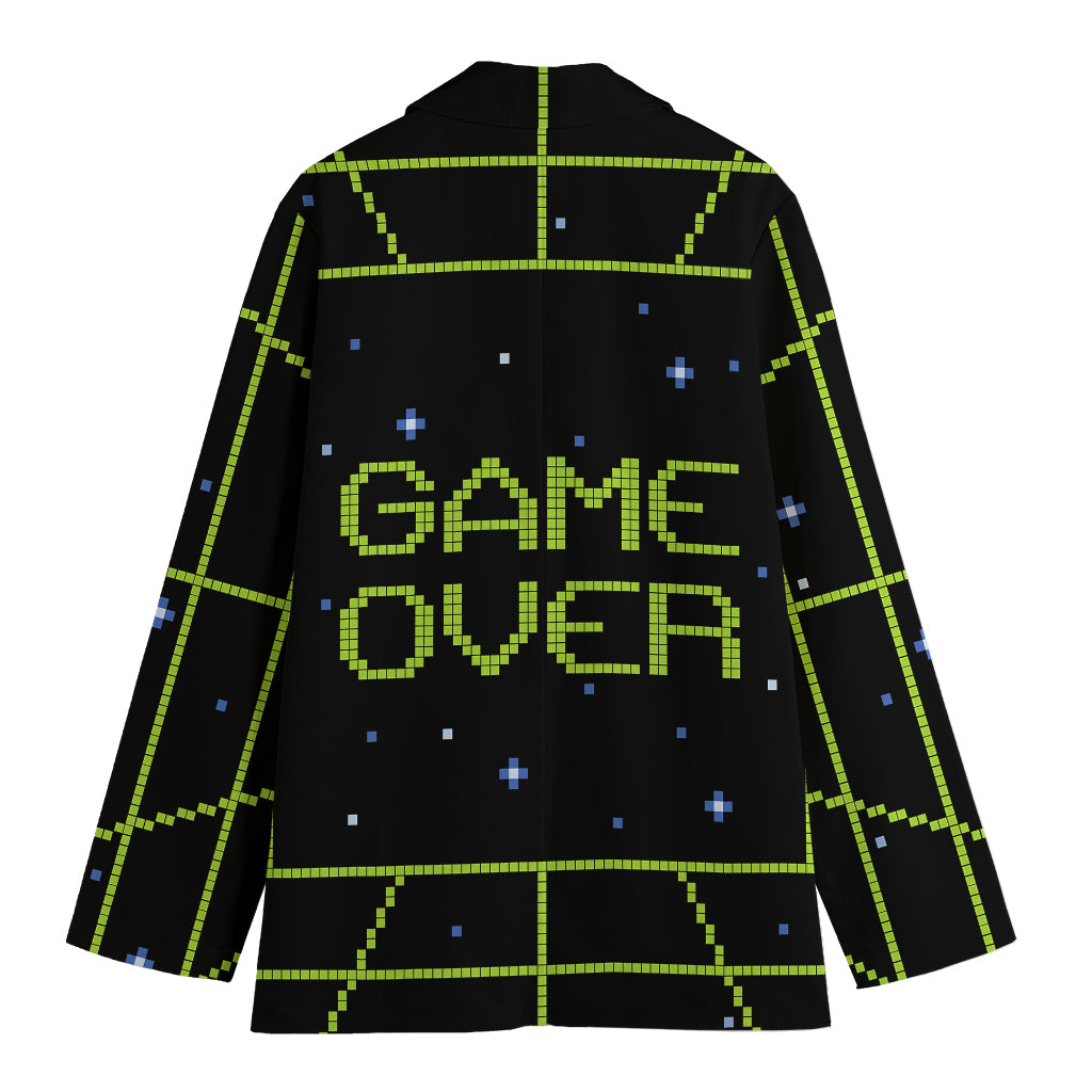 8-Bit Game Over Print Women's Cotton Blazer
