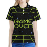 8-Bit Game Over Print Women's Polo Shirt