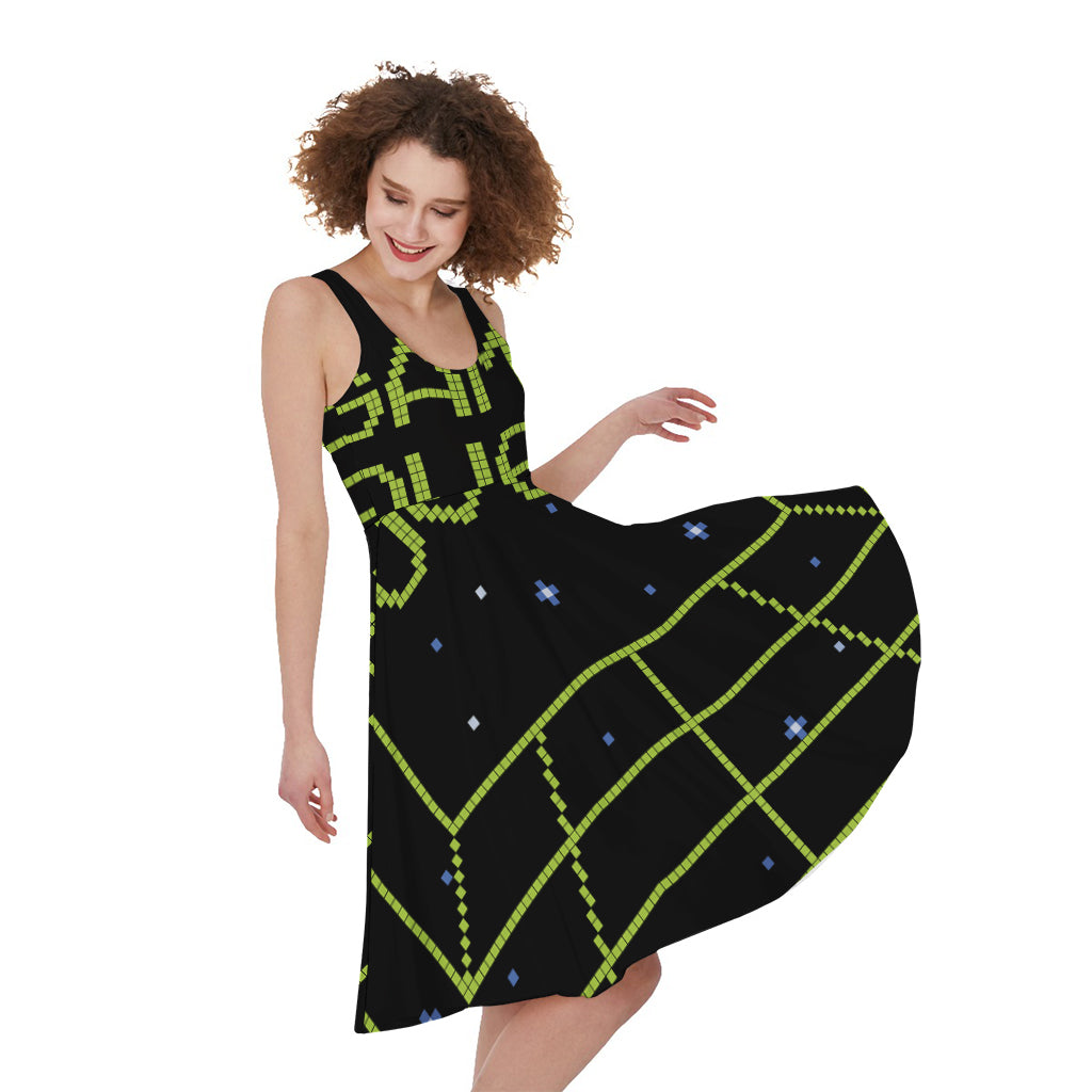 8-Bit Game Over Print Women's Sleeveless Dress