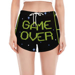 8-Bit Game Over Print Women's Split Running Shorts